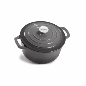 NOUVELLE CAST IRON CASSEROLE-24CM-GREY